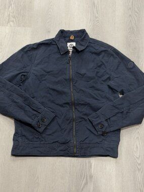Timberland Navy Blue Zip Bomber Twill Jacket Size M